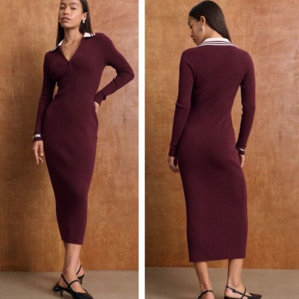 Abercrombie & Fitch Long-Sleeve Half-Zip Maxi Sweater Dress